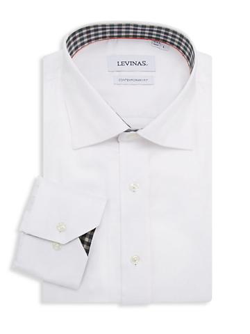 Levinas Contemporary-fit Spread-collar Dress Shirt