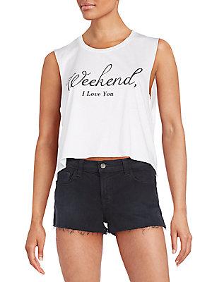 Wildfox Cropped Weekend Chad Tank