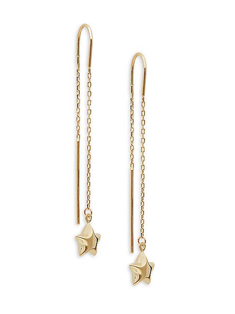 Saks Fifth Avenue 14k Yellow Gold Star Threader Earrings