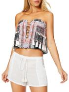 Ramy Brook Alessia Embellished Strapless Crop Top
