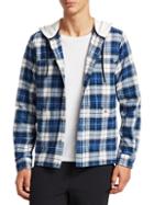 Madison Supply Plaid Cotton Flannel Hooded Shirt