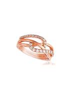 14k Strawberry Gold & Vanilla Diamonds&reg; Curve Crisscross Le Vian Ring