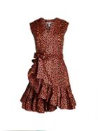 Rebecca Taylor Leopard Wrap Fit-&-flare Dress