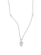 Casa Reale Diamond & 14k White Gold Skull Pendant Necklace