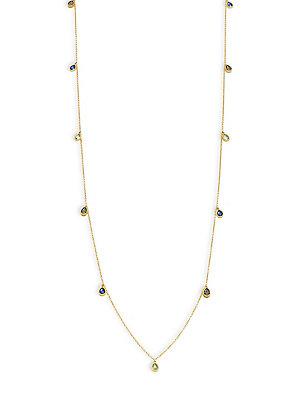 Freida Rothman Modern Mosaic Cubic Zirconia And Sterling Silver Multi Stone Station Necklace