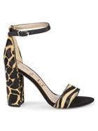 Sam Edelman Yaro Animal-print Calf Hair Block-heel Sandals