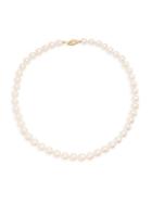 Belpearl 14k Yellow Gold & 9mm White Round Akoya Pearl Necklace
