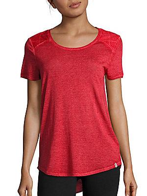 Marc New York By Andrew Marc Performance Roundneck Short-sleeve Hi-lo Top