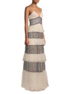 Bcbgmaxazria Tiered Lace Gown