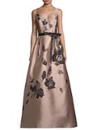 Teri Jon By Rickie Freeman Floral Appliqu&eacute; A-line Gown