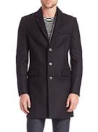 The Kooples Fitted Wool Blend Coat