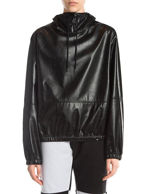 Msgm Faux Leather Hoodie