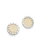 House Of Harlow Core Leather Starburst Button Earrings