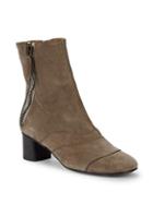 Chlo Lexi Suede Stacked Heel Ankle Boots