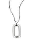 Swarovski Crystal & Stainless Steel Square Ring Pendant Necklace