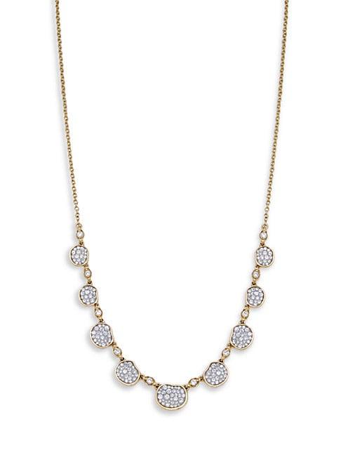 Plev 18k Yellow Gold & White Diamond Necklace