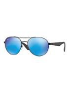 Ray-ban Phantos 55mm Mirrored Metal Injected Aviator Sunglasses