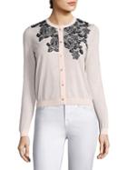 Saks Fifth Avenue Collection Floral Lace-trimmed Cotton Cardigan