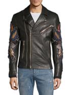 Balmain Embellished Leather Moto Jacket