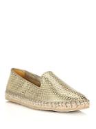 Cole Haan Rielle Perforated Metallic Espadrille Flats