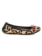 ...me Too Shoes Leopard-print Calf Hair Bow Flats