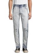 Balmain Distressed Light Wash Tapered Jeans