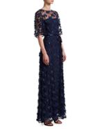 Theia Embroidered Floral Gown