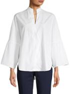Valentino Wide-sleeve Cotton Blouse
