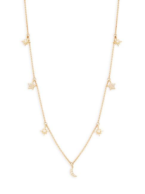 Effy 14k Yellow Gold & White Diamond Necklace