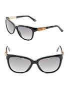 Gucci 55mm Metal-detail Square Sunglasses