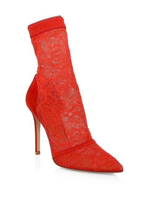 Gianvito Rossi Stretch Lace Sock Booties