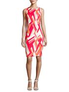 Calvin Klein Sleeveless Geometric-print Sheath Dress