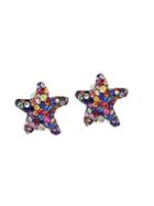 Effy Sterling Silver & Multi-color Sapphire Starfish Stud Earrings