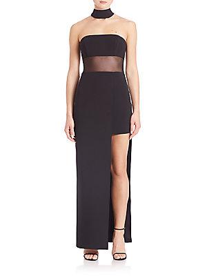 Abs Strapless Choker-detail Gown