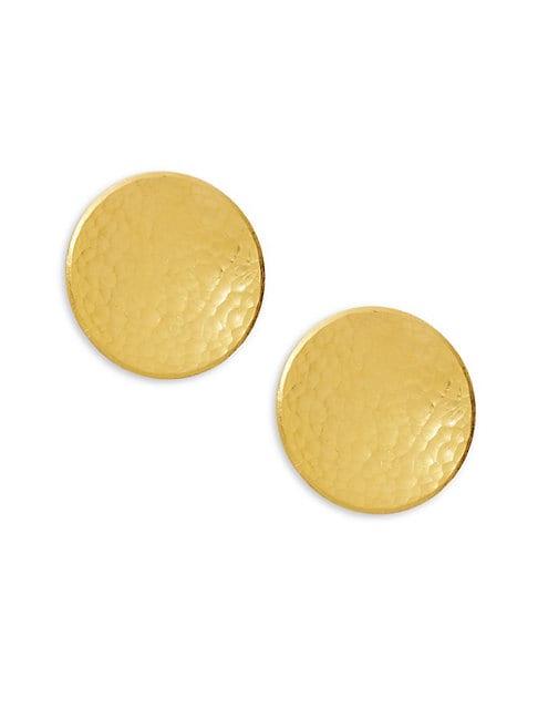 Gurhan Hourglass 24k Hammered Yellow Gold Stud Earrings
