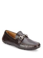 Salvatore Ferragamo Leather Silvertone Horse-bit Loafers