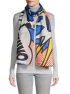 Boutique Moschino Graphic Fringe-trimmed Scarf
