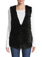 Adrienne Landau Quilted Rabbit Fur Vest