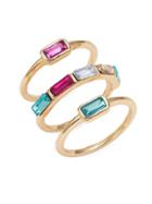 Ava & Aiden Set Of Three Crystal Stackable Rings