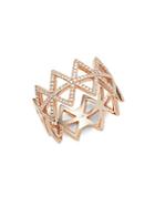 Ef Collection Multi Triangle Diamond & 14k Rose Gold Stack Ring
