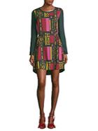 Versace Jeans Belted Long Sleeve Dress