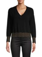 Brodie Cashmere Ribbed V-neck Cashmere Sweater