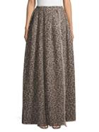 Max Mara Leopard-print Wool Blend Floor-length Skirt