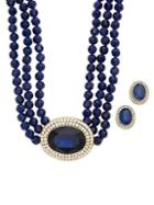 Heidi Daus Blue Oval Necklace & Earrings Set