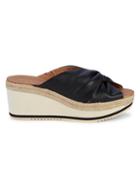 Andre Assous Prune Twisted Leather Wedge Sandals