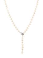 Masako 8-8.5mm White Pearl And Sterling Silver Y Necklace