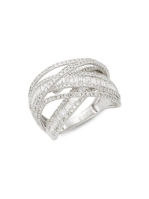 Effy 14k White Gold & Diamond Multi-ring Band