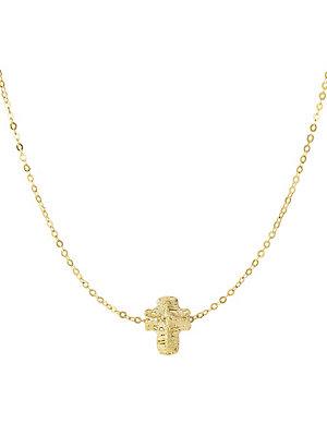 Saks Fifth Avenue 14k Yellow Gold Textured Cross Pendant Necklace