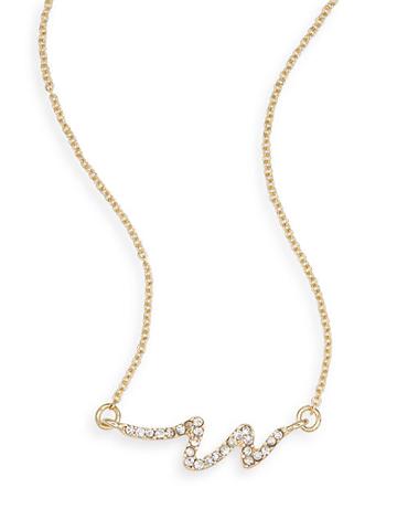 Cara Pav&eacute; Snake Pendant Necklace/goldtone