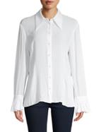 Michael Kors Collection Bell-sleeve Silk Shirt